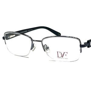 NEW Diane von Furstenberg DVF 8033 403 Black Half Rim Eyeglass Frames 50-16-135